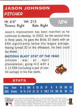 2004 Bazooka #124 Jason Johnson Back