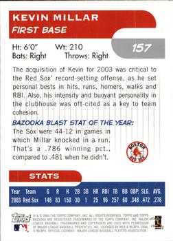 2004 Bazooka #157 Kevin Millar Back