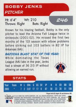2004 Bazooka #246 Bobby Jenks Back