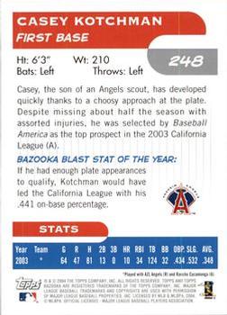 2004 Bazooka #248 Casey Kotchman Back