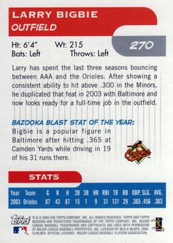 2004 Bazooka #270 Larry Bigbie Back
