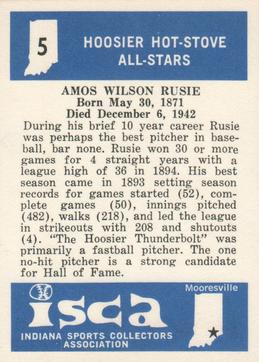 1976 ISCA Hoosier Hot-Stove All-Stars #5 Amos Rusie Back
