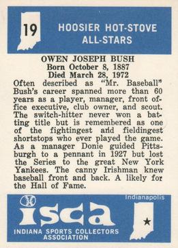 1976 ISCA Hoosier Hot-Stove All-Stars #19 Donie Bush Back