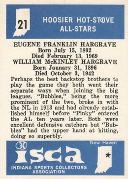 1976 ISCA Hoosier Hot-Stove All-Stars #21 The Hargraves Back