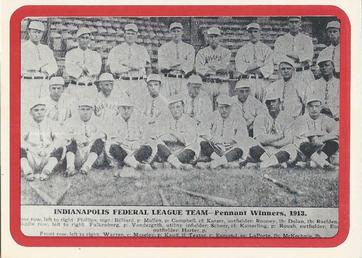 1976 ISCA Hoosier Hot-Stove All-Stars #25 1913 Indianapolis Federal League Team Front