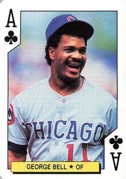 1992 U.S. Playing Card Co. Chicago Cubs Playing Cards #A♣ George Bell Front