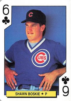 1992 U.S. Playing Card Co. Chicago Cubs Playing Cards #6♣ Shawn Boskie Front