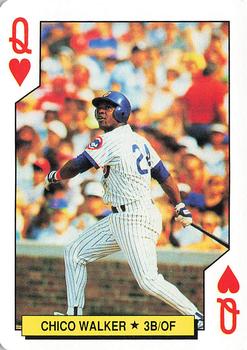 1992 U.S. Playing Card Co. Chicago Cubs Playing Cards #Q♥ Chico Walker Front