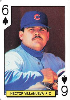 1992 U.S. Playing Card Co. Chicago Cubs Playing Cards #6♠ Hector Villanueva Front