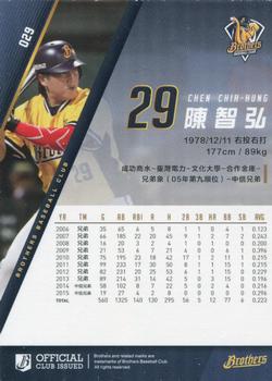 2015 Chinatrust Brothers #29 Chih-Hung Chen Back