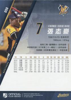 2015 Chinatrust Brothers #50 Chih-Hao Chang Back