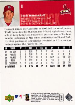 2006 Upper Deck World Series Champions St. Louis Cardinals #9 Josh Hancock Back