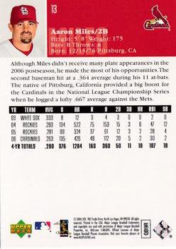 2006 Upper Deck World Series Champions St. Louis Cardinals #13 Aaron Miles Back
