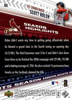 2006 Upper Deck World Series Champions St. Louis Cardinals #SH1 Scott Rolen Back