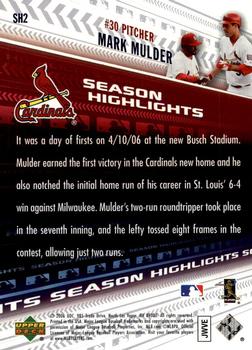 2006 Upper Deck World Series Champions St. Louis Cardinals #SH2 Mark Mulder Back