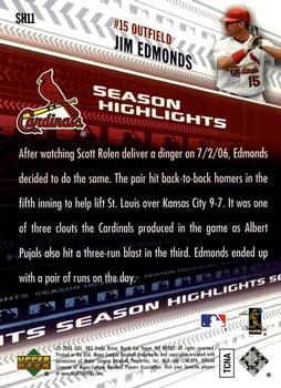2006 Upper Deck World Series Champions St. Louis Cardinals #SH11 Jim Edmonds Back