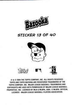 2004 Bazooka - 4-on-1 Stickers #13 Johan Santana / Mark Mulder / Randy Wolf / Randy Johnson Back