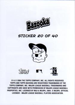 2004 Bazooka - 4-on-1 Stickers #20 Corey Patterson / Magglio Ordonez / Aaron Boone / Jeff Bagwell Back