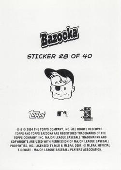 2004 Bazooka - 4-on-1 Stickers #28 Kazuhisa Ishii / Livan Hernandez / Derek Lowe / Ellis Burks Back