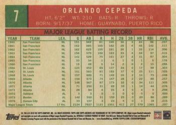 2018 Topps Archives #7 Orlando Cepeda Back