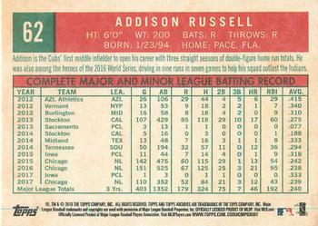 2018 Topps Archives #62 Addison Russell Back