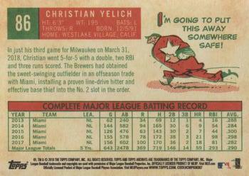 2018 Topps Archives #86 Christian Yelich Back