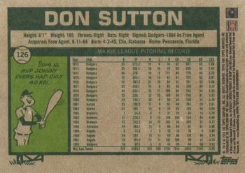 2018 Topps Archives #126 Don Sutton Back