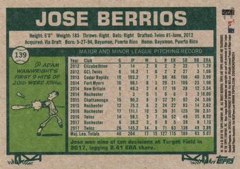 2018 Topps Archives #139 Jose Berrios Back