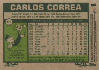2018 Topps Archives #173 Carlos Correa Back