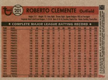 2018 Topps Archives #201 Roberto Clemente Back