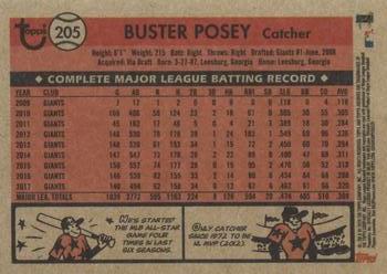 2018 Topps Archives #205 Buster Posey Back