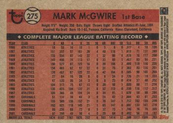 2018 Topps Archives #275 Mark McGwire Back