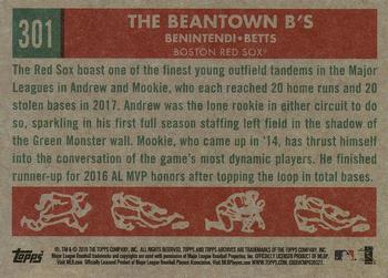 2018 Topps Archives #301 The Beantown B's (Andrew Benintendi / Mookie Betts) Back