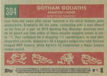 2018 Topps Archives #304 Gotham Goliaths (Aaron Judge / Giancarlo Stanton) Back