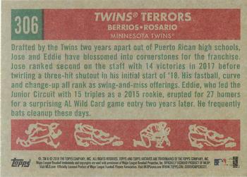 2018 Topps Archives #306 Twins Terrors (Eddie Rosario / Jose Berrios) Back