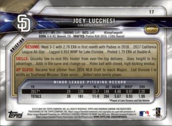 2018 Bowman Chrome #17 Joey Lucchesi Back
