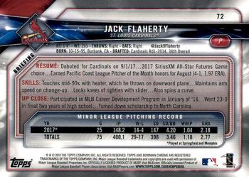 2018 Bowman Chrome #72 Jack Flaherty Back