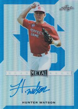 2017 Leaf Metal Perfect Game All-American - Metal Autographs Prismatic Blue #BA-HW1 Hunter Watson Front