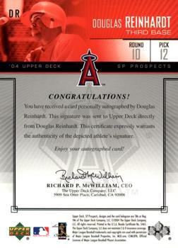 2004 SP Prospects - Autograph Bonus #DR Douglas Reinhardt Back