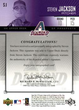 2004 SP Prospects - Autograph Bonus #SJ Steven Jackson Back