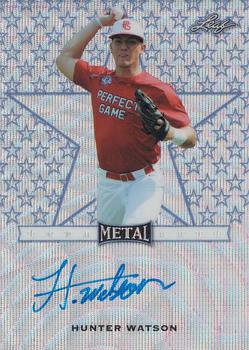 2017 Leaf Metal Perfect Game All-American - Metal Autographs Star Etch Purple #BA-HW1 Hunter Watson Front