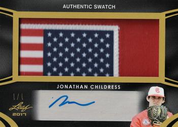 2017 Leaf Metal Perfect Game All-American - Patch Autograph Gold #PA-JC1 Jonathan Childress Front