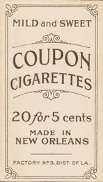 1910-19 Coupon Cigarettes (T213) #NNO Kid Elberfeld Back