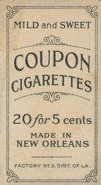 1910-19 Coupon Cigarettes (T213) #NNO Rube Marquard Back
