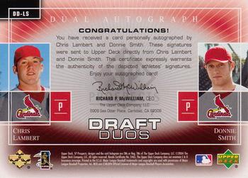 2004 SP Prospects - Draft Duos Dual Autographs #DD-LS Chris Lambert / Donnie Smith Back