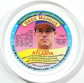 1999 FroZsnack's Highscreamers Lids #NNO Greg Maddux Front