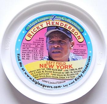 1999 FroZsnack's Highscreamers Lids - Orange Lid #NNO Rickey Henderson Front