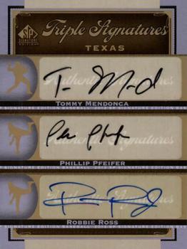 2012 SP Signature Edition - Triple Signatures #TEX-12 Tommy Mendonca /  Philip Pfeifer  / Robbie Ross Front