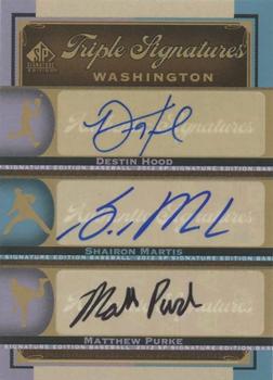 2012 SP Signature Edition - Triple Signatures #WAS-13 Destin Hood /  Shairon Martis  / Matthew Purke Front