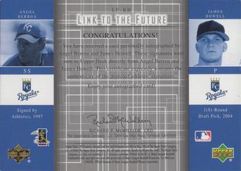 2004 SP Prospects - Link to the Future Dual Autographs #LF-BH Angel Berroa / James Howell Back